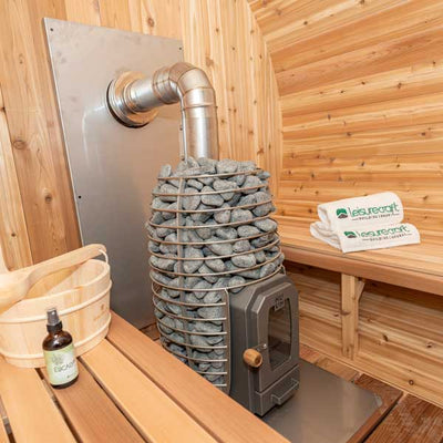 Chimney & Shields with Elbow for out the Back Wall (Huum Heater) - Pure Aura Saunas 